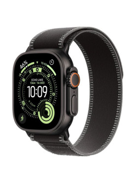 Apple Watch Ultra 3 Titanium 49mm Αδιάβροχο με eSIM και Παλμογράφο (Black Titanium Case with Black/Charcoal Trail Loop - M/L)
